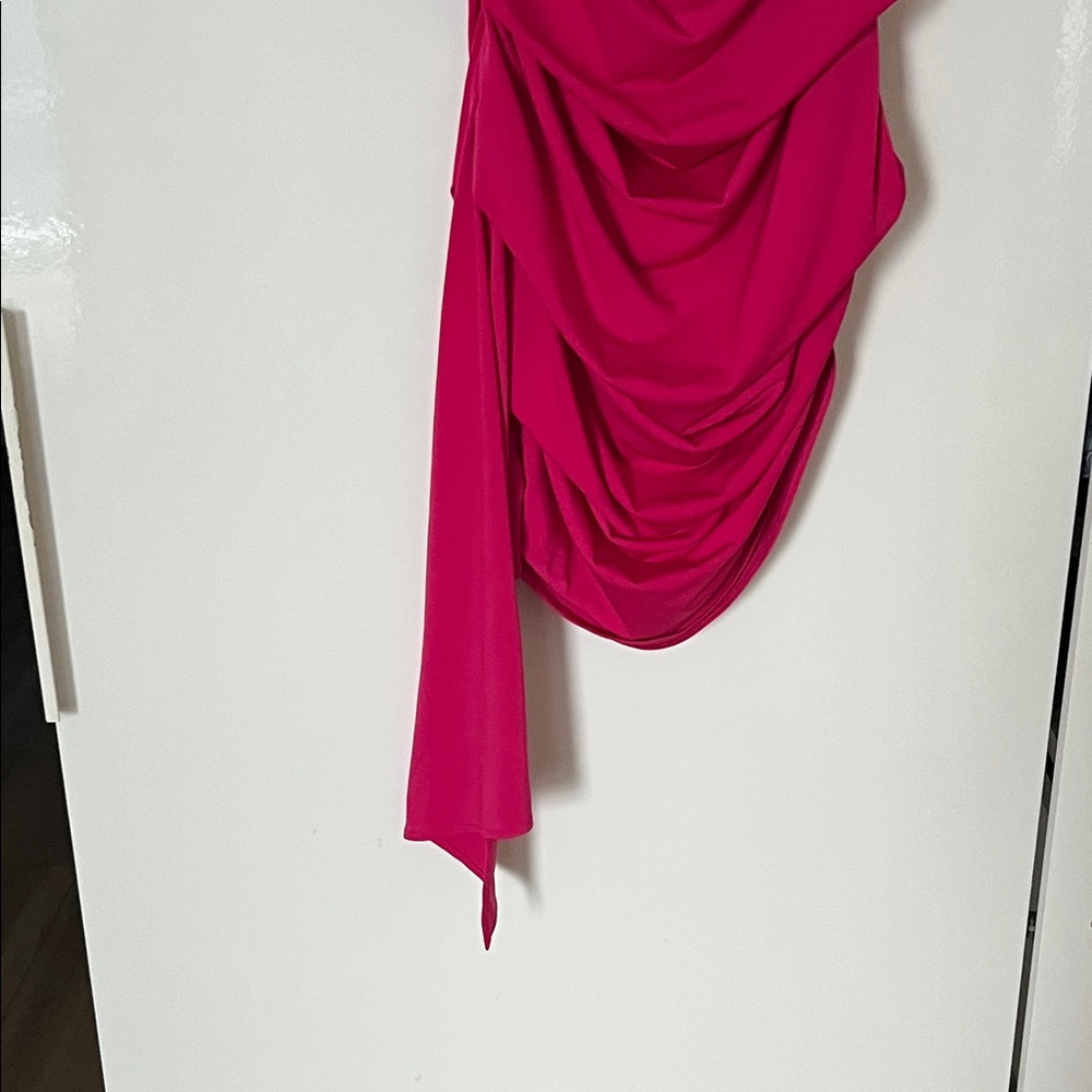 ZARA Rutched Fuchsia Dress - Picture 5 of 6